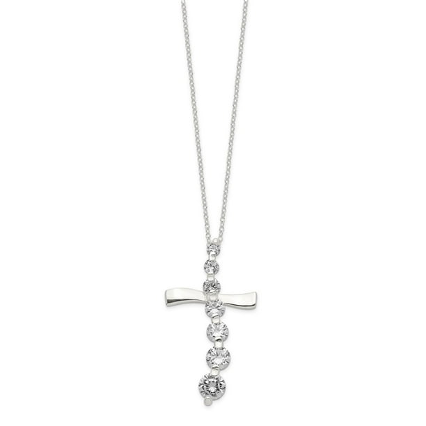 Roy Rose Jewelry Sterling Silver with CZ Necklace 18 Length Roy Rose Jewelry Sterling Silver with CZ Necklace 18 Length